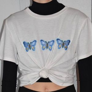 Cropped butterfly shirt!